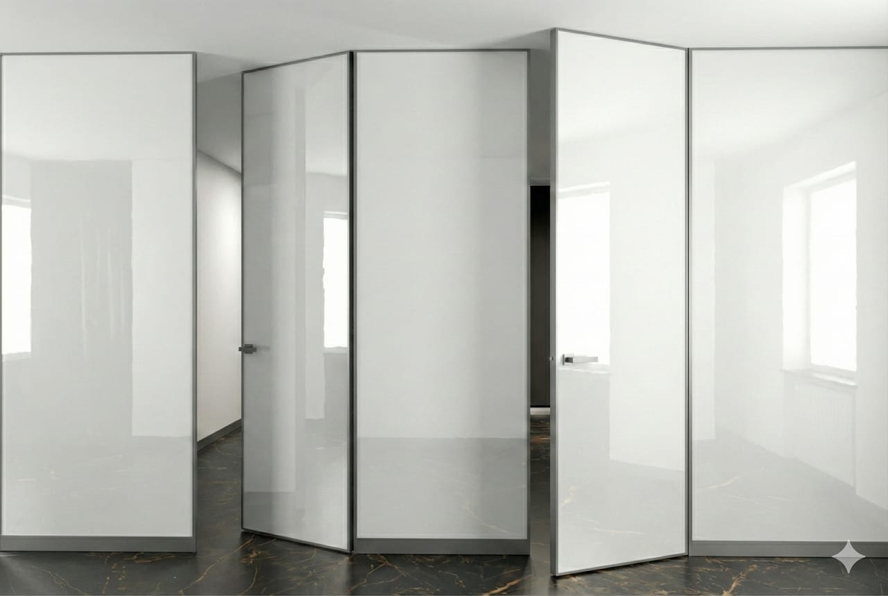 Дверний блок Axiomadoors (Скло біле Діамант/МДФ під фарбування)